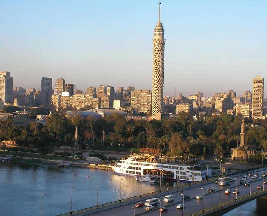 Cairo Tower and the Nile skyline