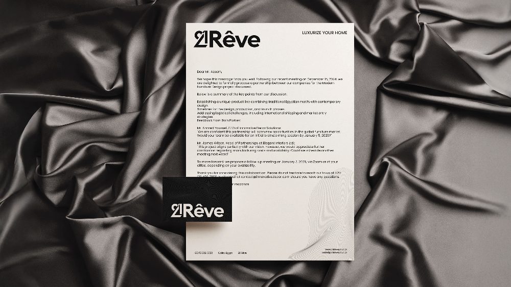 Letterhead on silk